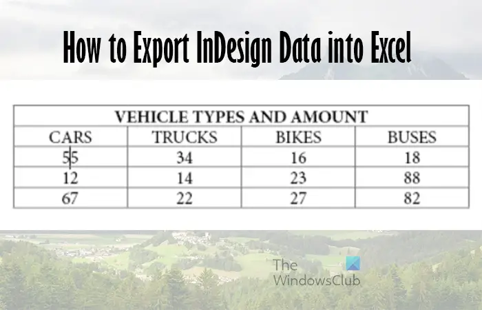 How To Export Indesign File To Excel