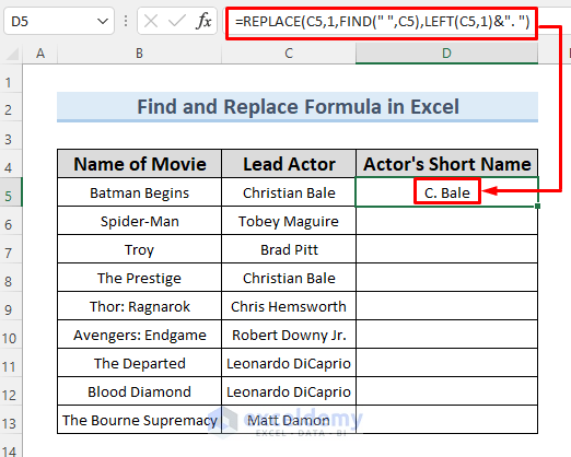 How To Find And Replace Using Formula In Excel 4 Examples