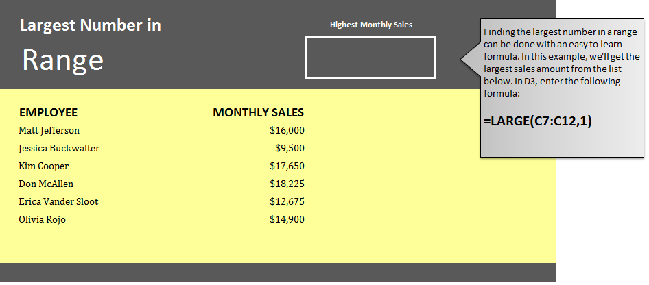 How To Find The Largest Number In Excel