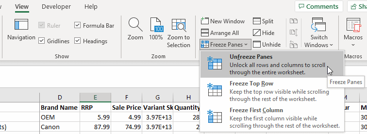 How To Freeze Columns In Excel A Single Or Multiple Columns