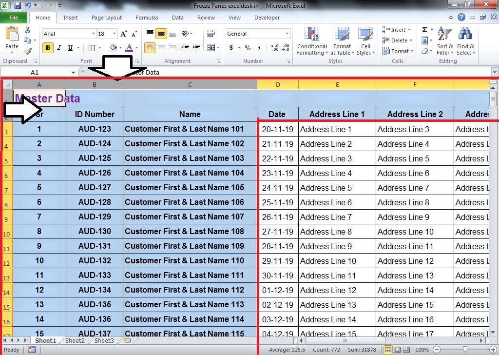 How To Freeze Multiple Panes In Excel 2016 Dasing