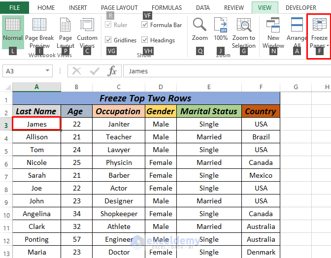 How To Freeze Rows In Excel Excel At Work