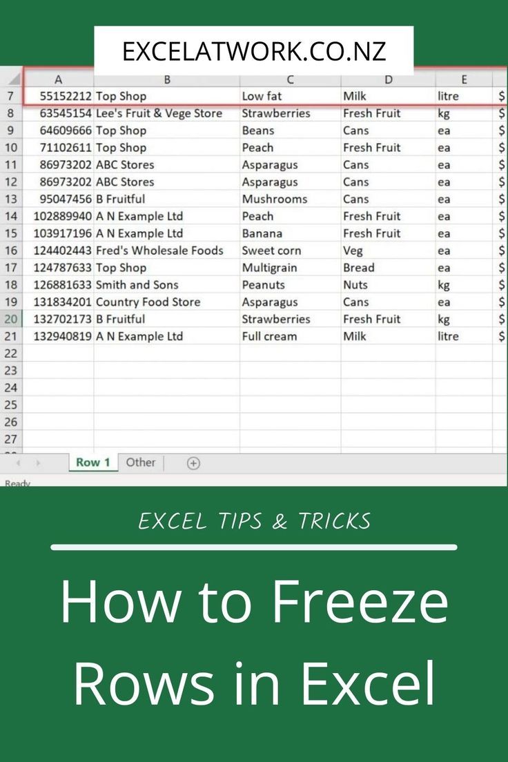 How To Freeze Rows In Excel Excel For Beginners Artofit