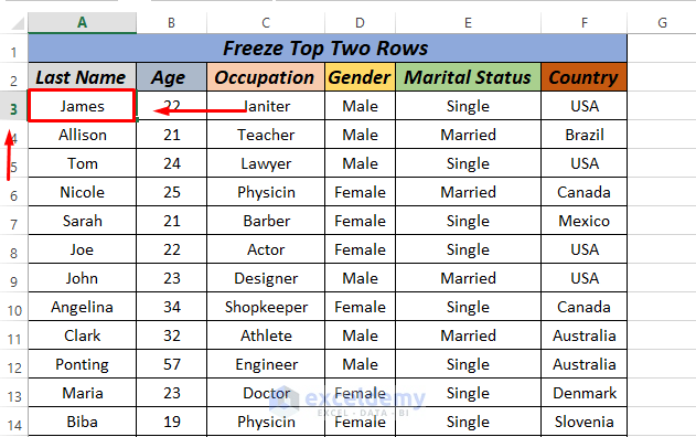 3 Quick Ways to Freeze Top Two Rows in Excel