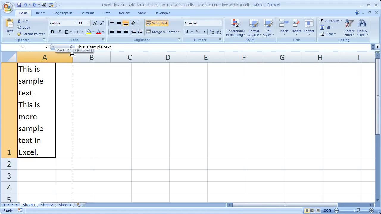 How To Go To Next Line In Cell In Microsoft Excel Youtube