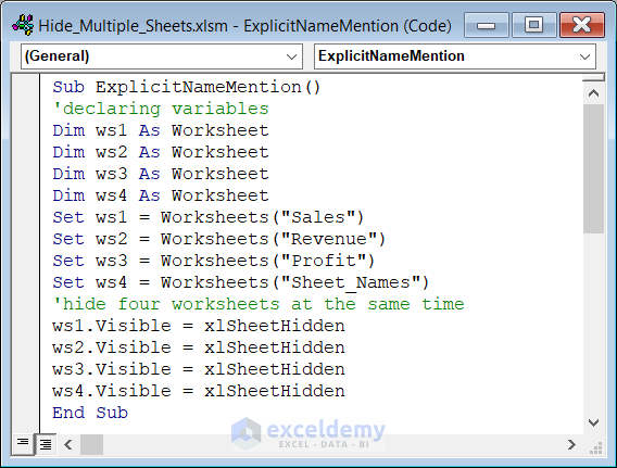 Hide Multiple Excel Sheets Quickly and Easily