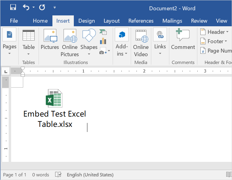 How To Insert An Excel File In Word