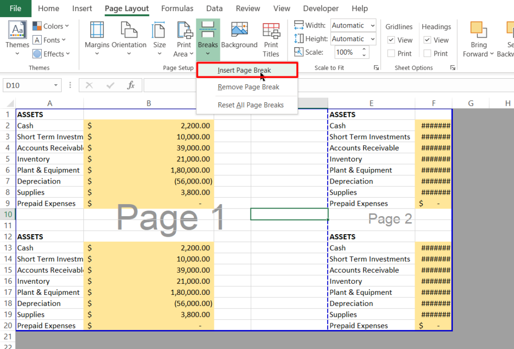 How To Insert Edit Or Remove Page Breaks In Microsoft Excel