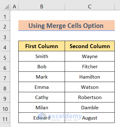 How To Join Two Columns In Excel 5 Easy Methods Exceldemy