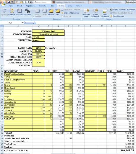 Creating a Job Cost Sheet in Excel: Easy Steps