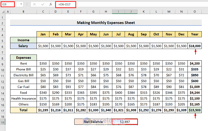 Create Your Yearly Expenses Sheet in Excel Easily