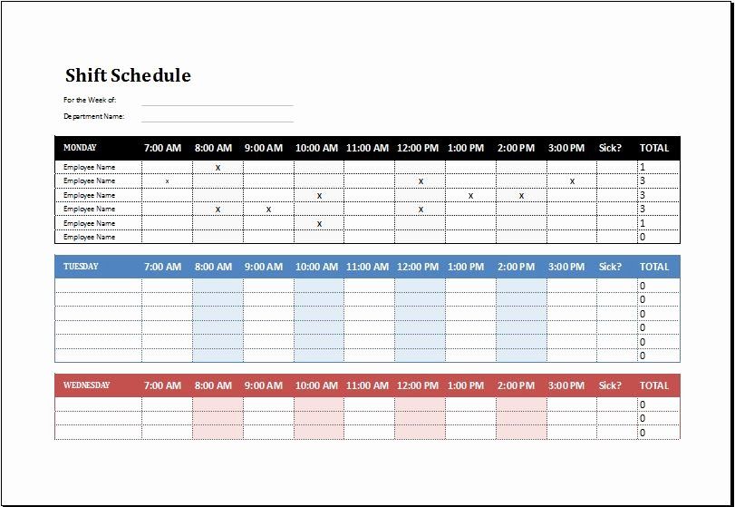 Excel Shortcuts for Creating Work Shift Sheets Easily