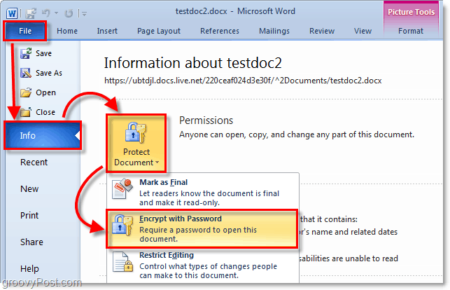 How To Password Protect And Encrypt Microsoft Office 2010 Documents