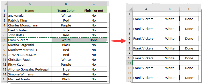 How To Paste Data In Alternate Blank Rows In Excel