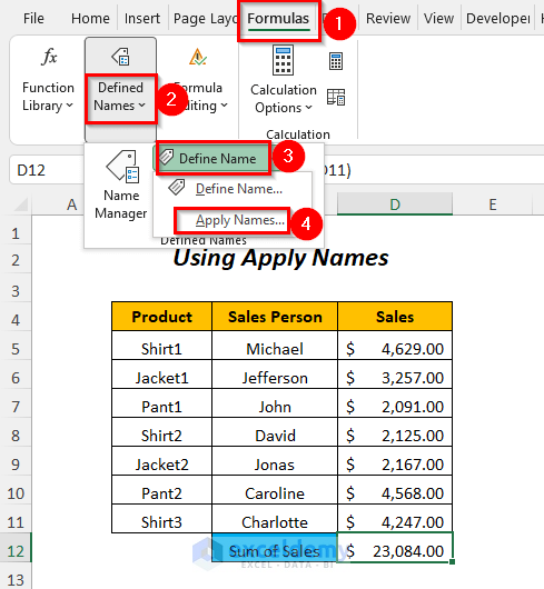 How To Paste Range Names In Excel Spreadcheaters