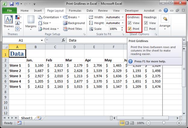 How To Print Excel With Lines How To Print The Gridlines Of An Excel