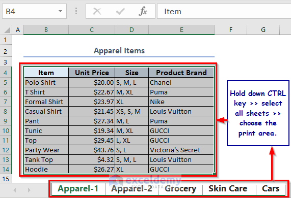 5 Ways to Print Multiple Excel Sheets on One Page 2007