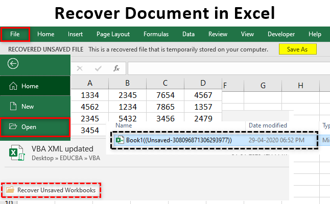 How To Recover An Excel Document Newbrave16