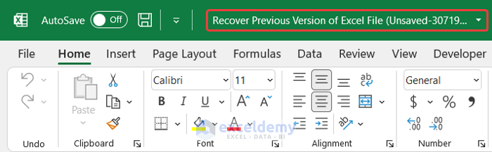 How To Recover Previous Version Of Excel File 4 Easy Ways Exceldemy