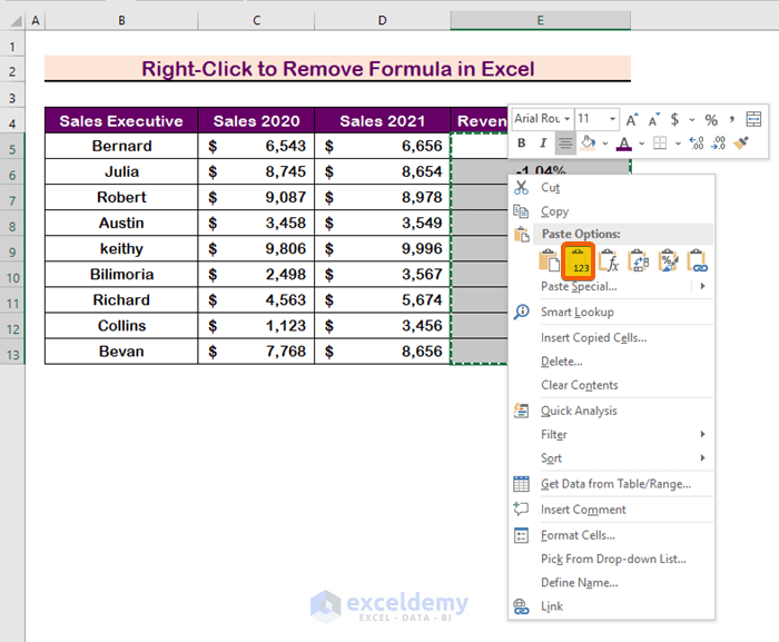 How To Remove All Formula References But Keep Values In Cells In Excel