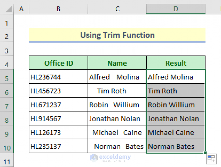 How To Remove White Space In Excel 6 Easy Ways Exceldemy