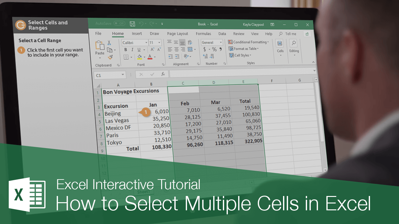 How To Select Multiple Cells In Excel Customguide