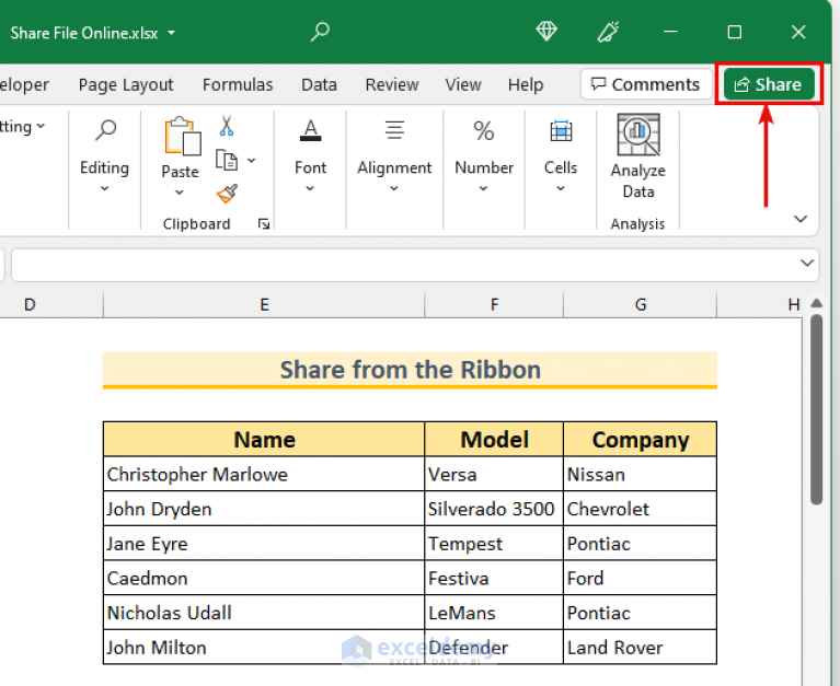 How To Share Excel File Online 2 Practical Examples Exceldemy