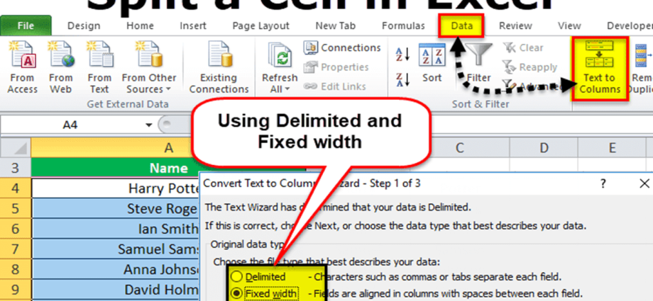 How To Split Cells In Excel 4 Simple Ways