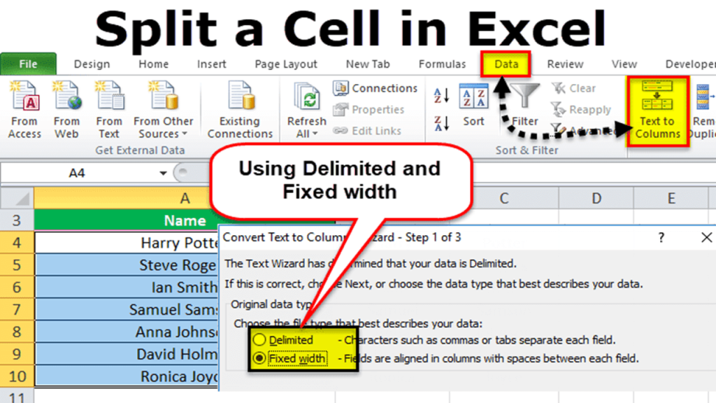 How To Split Cells In Excel Split Data Into Multiple Columns Ms Excel