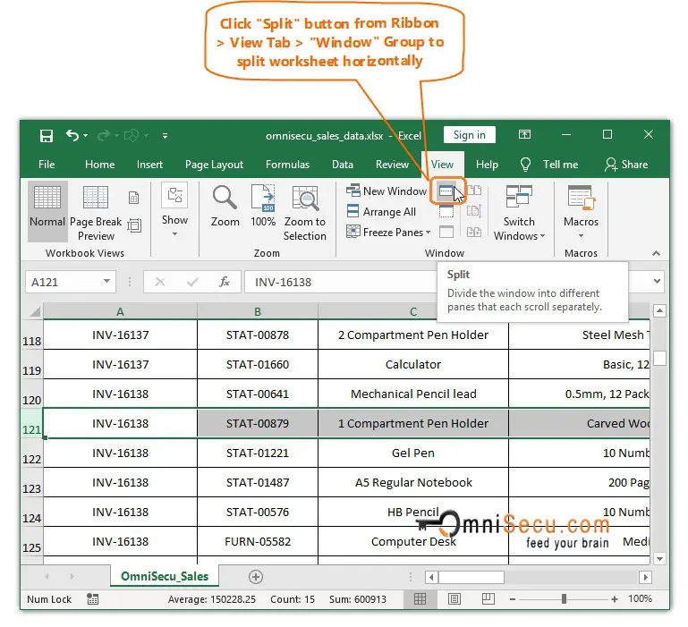 How To Split Worksheet In Excel Excel Mine Riset