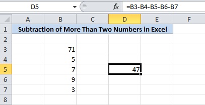 How To Subtract Numbers In Excel Beginner S Guide