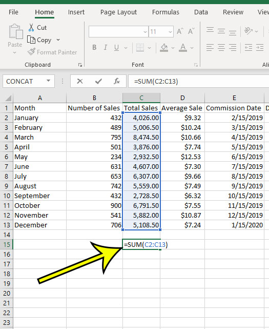 How To Sum A Column In Excel Pinatech