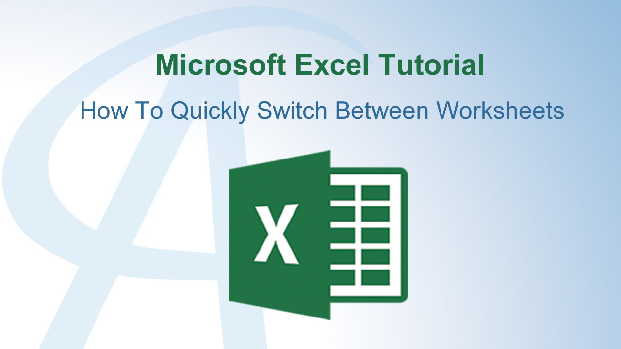 How To Switch Between Worksheets In Excel Youtube