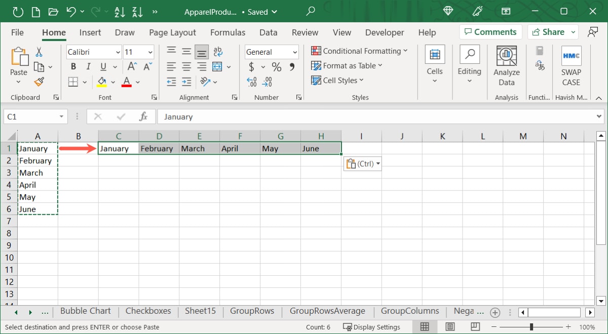 Transpose Data from Excel to Google Sheets Easily