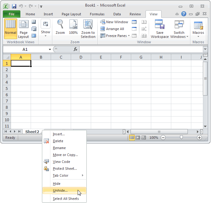 Unhide Multiple Excel Sheets at Once: 2010 Guide