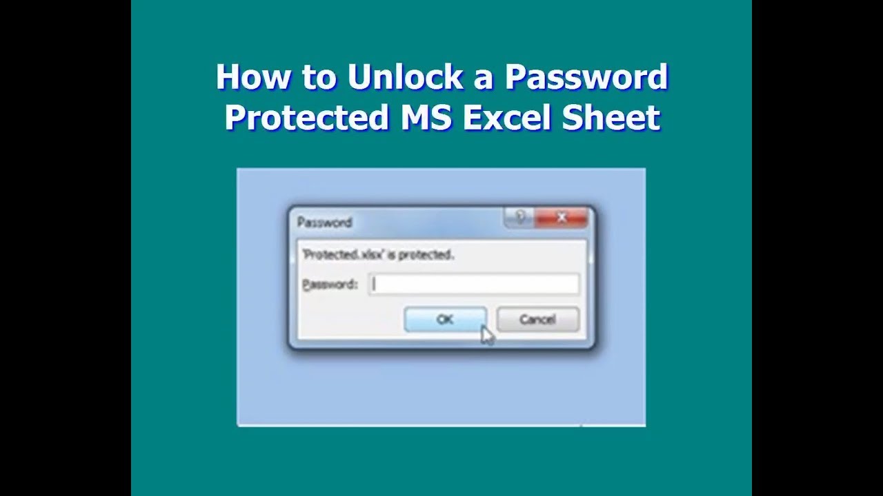 How To Unlock The Password Protected Excel Sheet Youtube