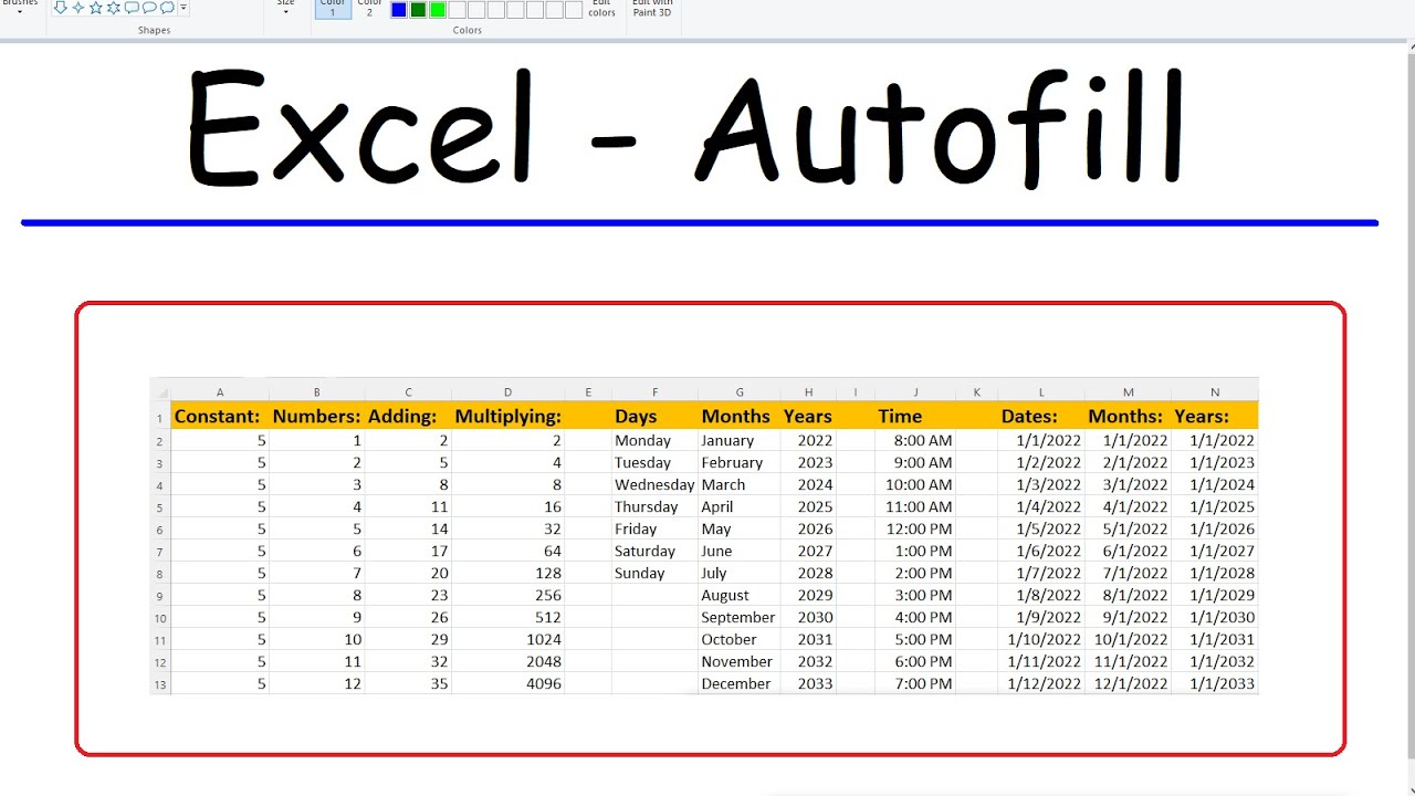 How To Use Autofill In Excel Auto Fill Options Excel Youtube