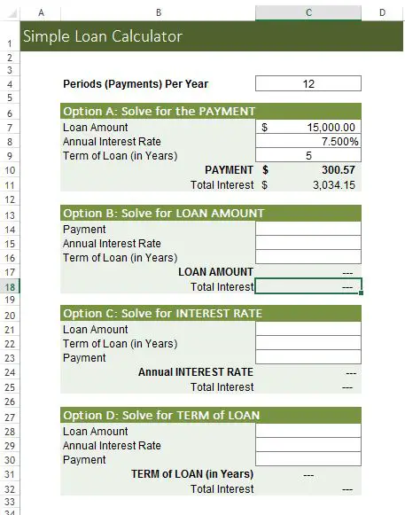 How To Use Excel S Loan Calculator Get The Simple Template Here