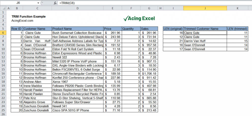 How To Use Excel Trim Function 6 Examples With Leading Trailing