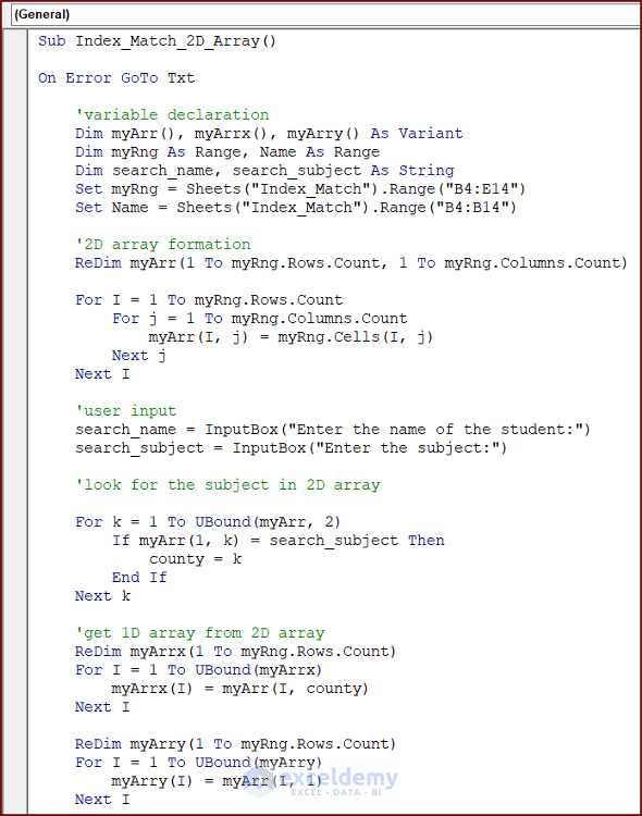 How To Use Excel Vba Index Match With Array Exceldemy