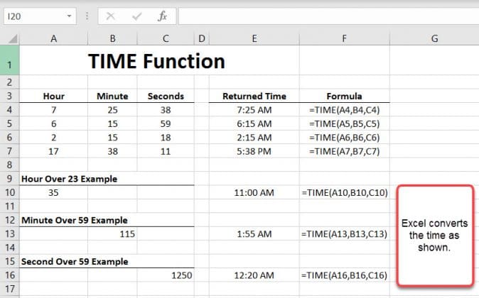 How To Use The Excel Time Function Exceljet