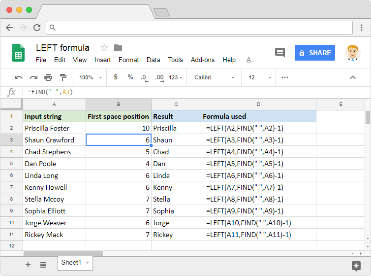 How To Use The Left Formula In Google Sheets Sheetgo Blog