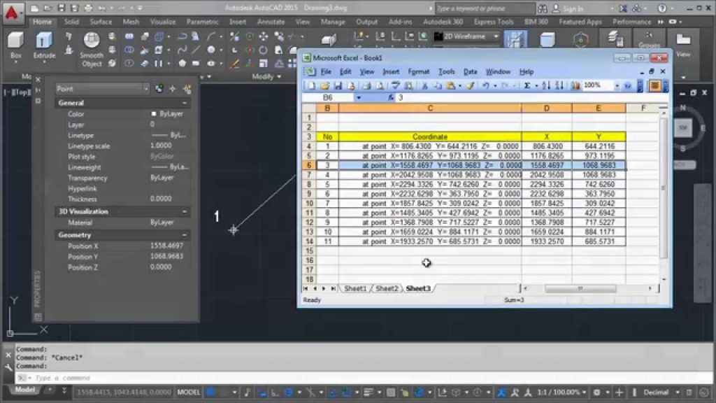 How To Xy Coordinate Import From Excel To Autocad