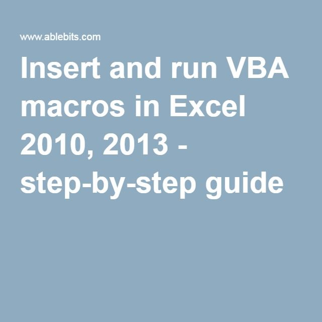 Insert And Run Vba Macros In Excel Step By Step Guide