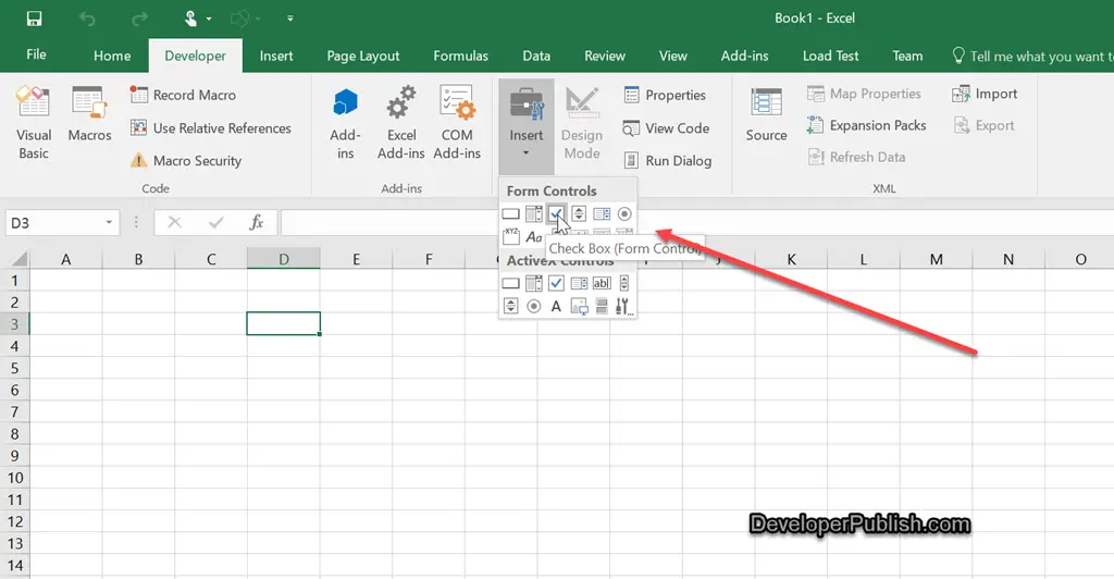 Insert Checkbox In Excel 2016 Without Developer Tab The Best