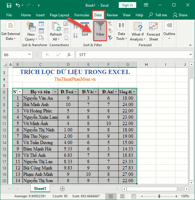 Instructions On How To Extract Data In Excel Tipsmake Com