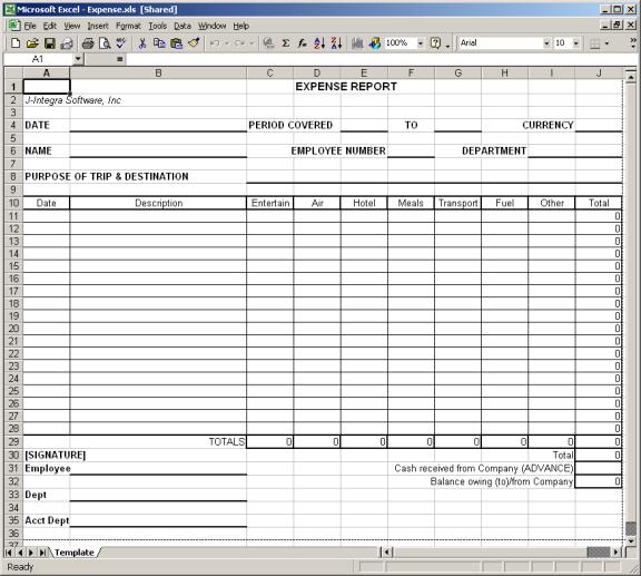 Java Excel Template