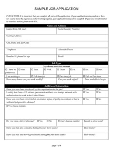 Job Application Form 13 Examples Format Pdf