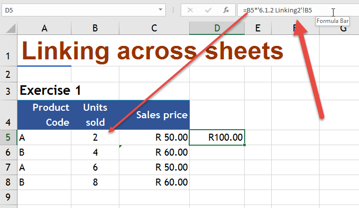 Linking Cells In Different Sheets And Workbooks Online Excel Training Auditexcel Co Za