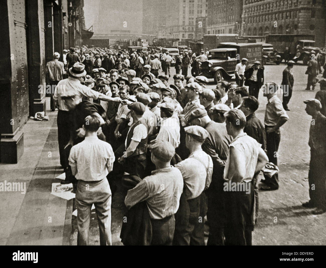 Longshoremen Being Picked Out By A Boss New York Usa 1920S Or Stock